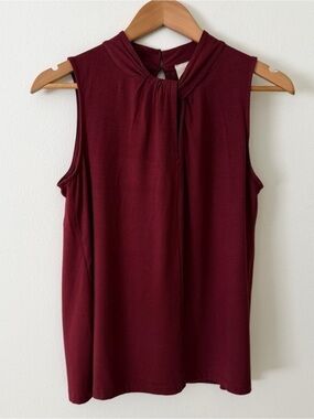 Women’s Twist-Neck Sleeveless Camisole in Burgundy